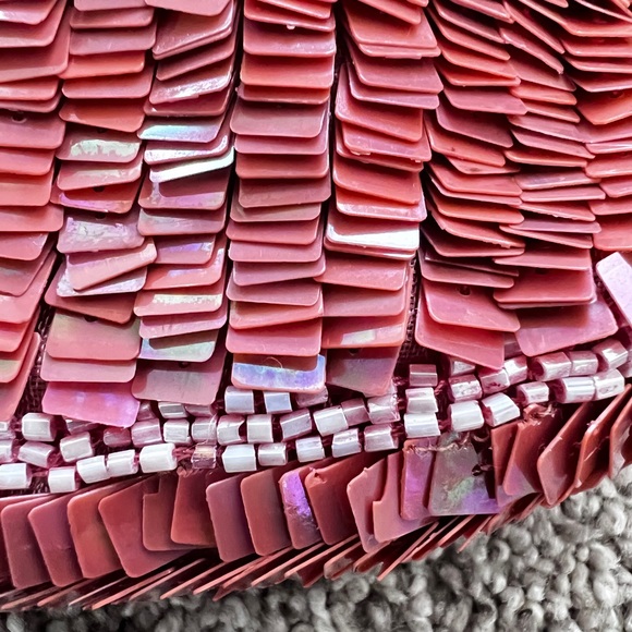 Vintage pink sequin baguette - Picture 6 of 7
